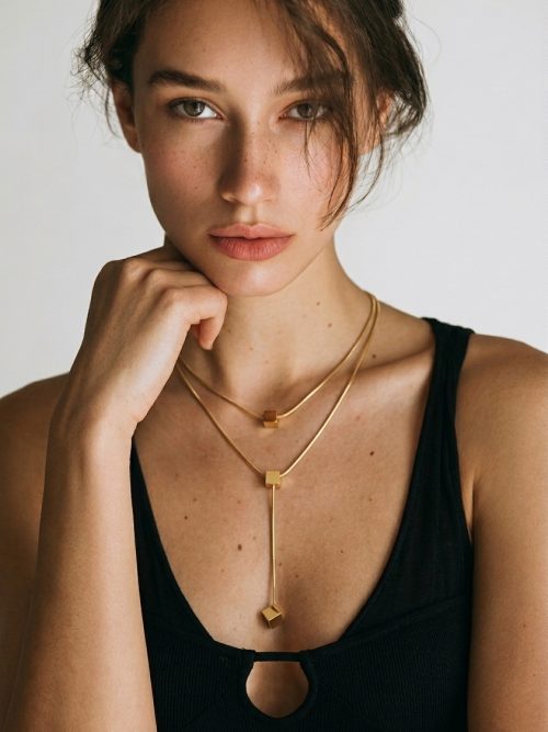 Cube layered Necklace Woman