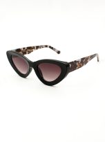 Cat-Eye Black Marble Design Temple For Woman Sunglasses