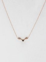 Deer Horn Pendant Necklace (Rose Gold)