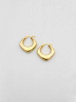 Moon Squared Hoop Earrings Gold