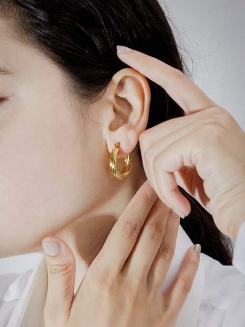 Rope Hoop Earrings Gold