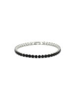 Tennis Bracelet Black & Silver Stainless steel NYTBMEWO-03-Black