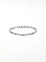 Tennis Bracelet Black & Silver Stainless steel NYTBMEWO-03-Silver