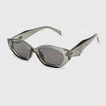 Small Oval Shape Grey Transparent Sunglasses