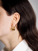 Water Drop Hoop Earrings Gold