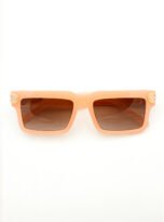 Retro Square Bold Sunglasses For Women (White,Pink) (2)