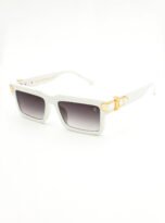 Retro Square Bold Sunglasses For Women (White,Pink) (3)