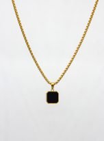 Square Onyx Pendant [Silver, Golden] For Men (2)