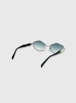 Horizon Geometric Sunglasses Silver Lens Color Smoke Green Gradient (8) copy