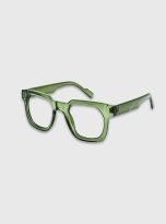 OPULENT SQUARE EYEGLASSES OLIVE CRYSTAL